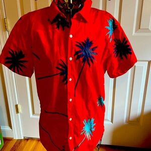 Bonobos red Hawaiian short sleeve shirt men’s size medium